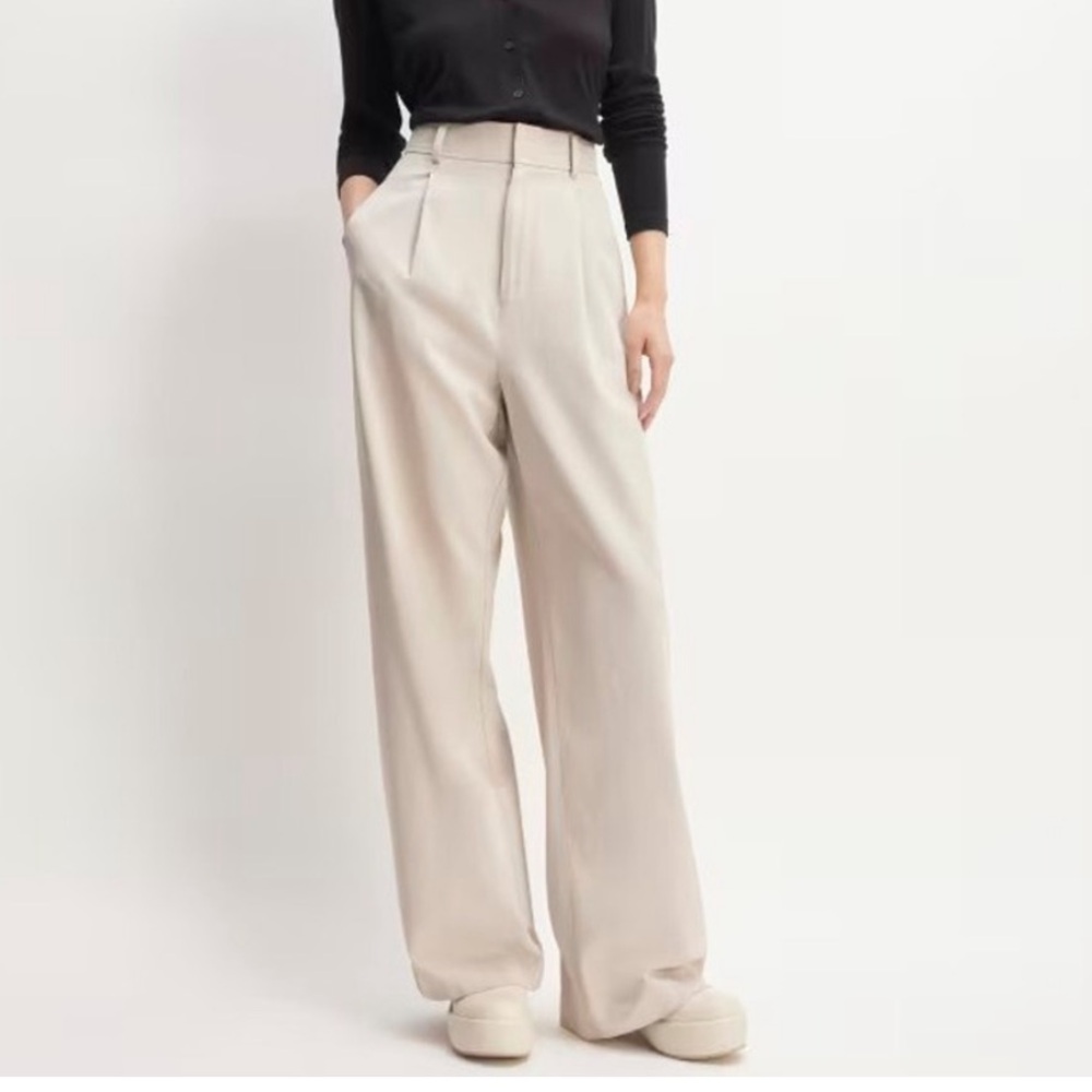NWT Everlane Way High Drape Pant Wide Leg Hi-Rise Sandstone Women 4
